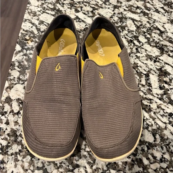 Olukai Men's Nohea Mesh Grey Slip On Loafer Walking Fishing Outdoors Shoes - Picture 1 of 5